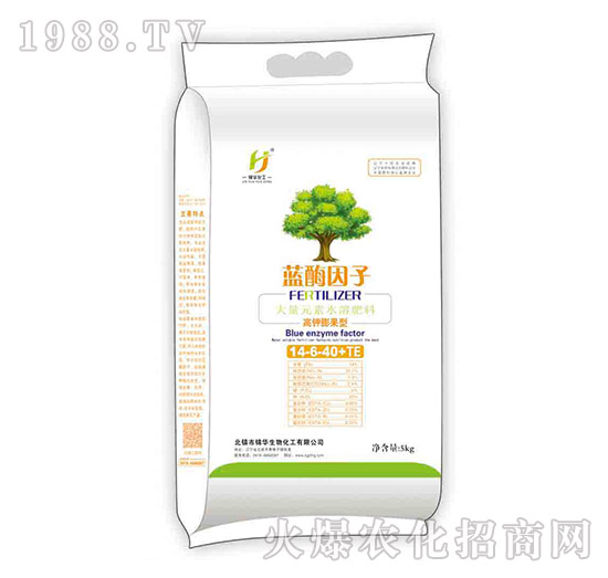 高鉀膨果型大量元素水溶肥14-6-40+TE-藍(lán)酶因子-一畝神
