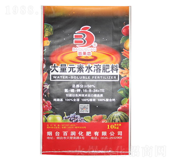 大量元素水溶肥料16-8-34+TE-百果戀-百潤化肥