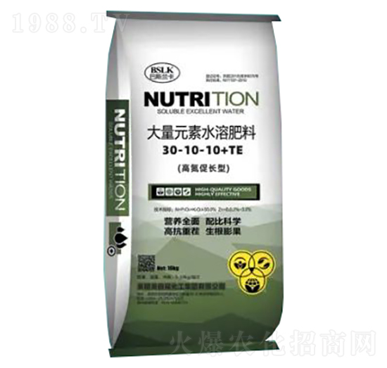 高氮促長型大量元素水溶肥料30-10-10+TE-榮耀農(nóng)業(yè)
