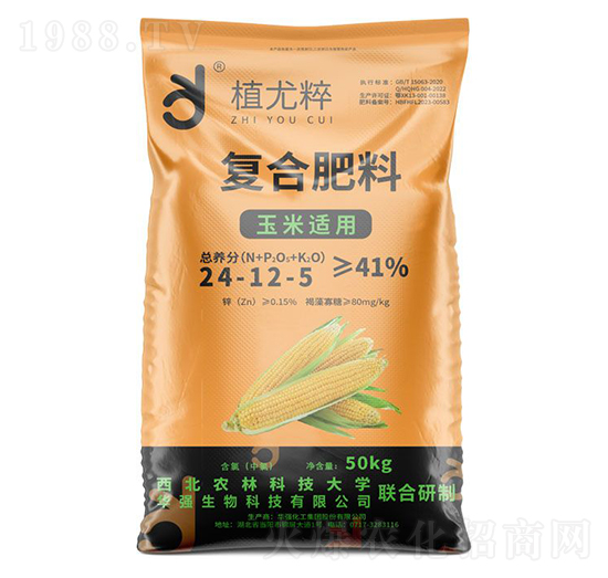 50kg玉米適用復(fù)合肥料24-12-5-植尤粹-華強化工集團(tuán)
