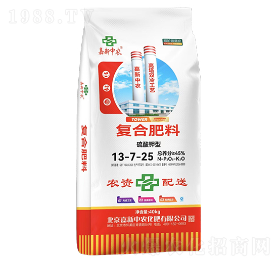 硫酸鉀型復合肥料13-7-25-嘉新中農(nóng)